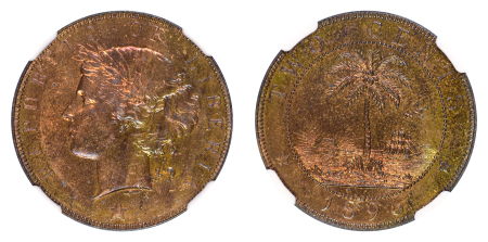 Liberia 1896H Cu 2 Cents