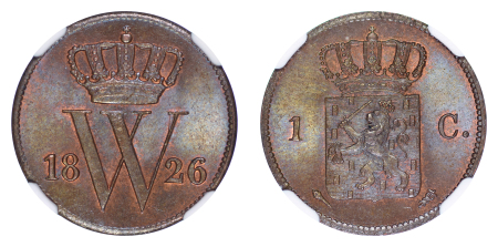 Netherlands 1826 Cu Cent, NGC Top Pop