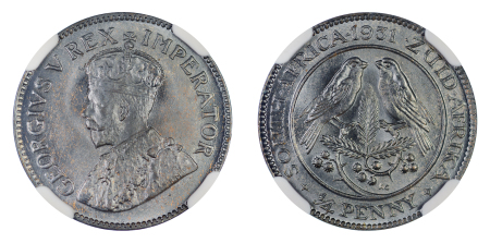 South Africa 1931 Cu ¼ Penny, George V
