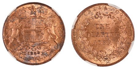 India (British) 1858 Cu ¼ Anna, EIC