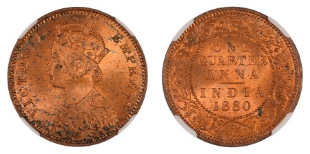 India (British) 1880 C Cu ¼ Anna, Victoria