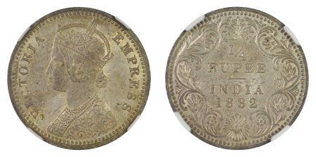 India (British) 1882 C Ag ¼ Rupee