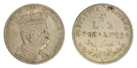 Eritrea (Italian Africa) 1890R Ag 2 Lire