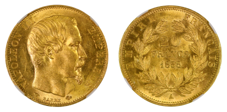 France 1858A Au 20 Francs, Napoleon III
