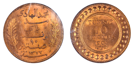 Tunisia 1904A 10C MS 65 RD
