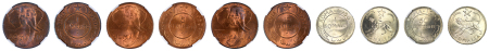 Italian Somalia AH1369 (1950) Set of 5 Coins, Somalo to 1 Cent