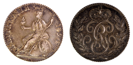 Great Britain 1790 Ag Pattern Sixpence by Droz