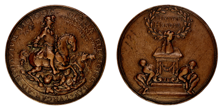 Bavaria 1687 Ae Medallion, "Battle of Mohace", by G.Hutsch