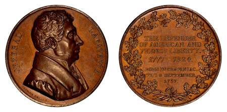 USA/France 1824 Ae, General Lafayette Medallion