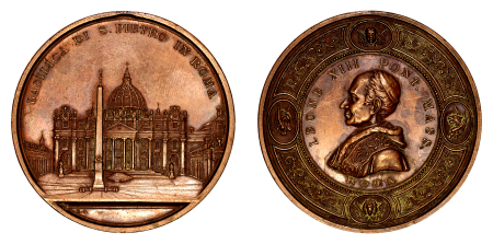 Vatican (ND) C.1900 Ae Medallion, Leo XIII, Medal for the Basilica of St.Peter