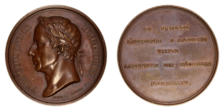 France 1814 Ae Medallion, "Visit of Franz I of Austria to the Mint at Paris"