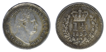 Great Britain 1835 Ag 1.5 Pence, William IV