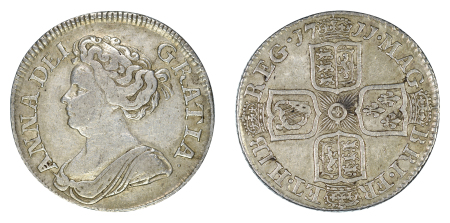Great Britain 1711 Ag Shilling, Queen Anne