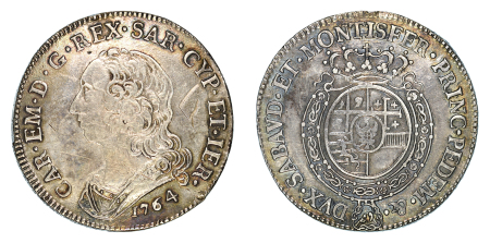 Italian States, Savoie 1764 Ag ½ Scudo