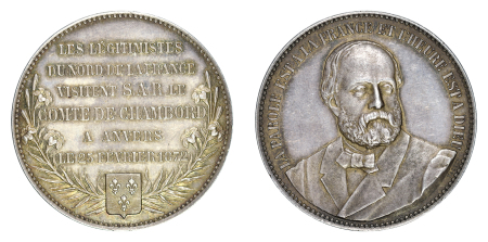 France 1830-1883 Ag 5 Francs, Henry V, Pretender