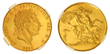 Great Britain 1820. George III: (Au) Gold Two Pound. In Proof 61 Ultra Cameo condition 