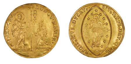 Republic of Venice 1792. Doge Ludovico Manin: (Au) large gold Multiplo da 8 Zecchini. Extremely Fine