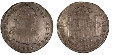 Colombia 1816 PF (Ag) Ferdinand VII. 8 Reales. Graded  VF-EF