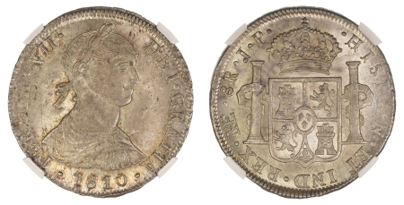 Peru 1810 LIMA JP (Ag) Ferdinand VII. 8 Reales. Graded MS 64 by NGC