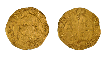 Spain ND (1454-74) Dobla (Au), Enrique IV. Extremely Rare - Avila mint. NGC graded MS 61