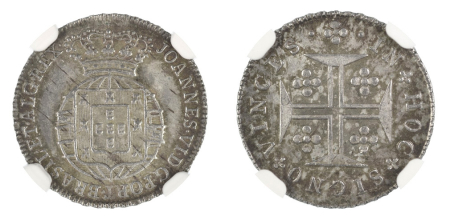 Portugal (1816-26) (Ag) Joao VI. 60 Reis. Graded MS 64 by NGC