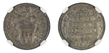 Italy (1711) XII (Ag). Grosso. Graded MS 65 by NGC