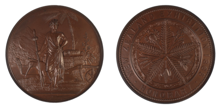 New Zealand Exhibition Medal, 1865, designed by Joseph Wyon