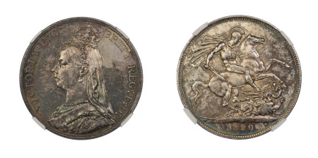 Great Britain 1890, Crown. Graded MS 61 by NGC. 