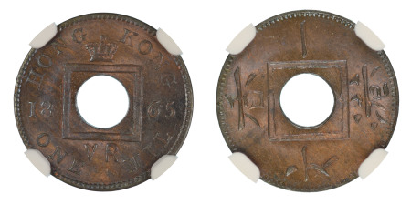 Hong Kong 1865, 1 Mil. No Hyphen. Graded MS 65 Brown by NGC. - only two coins graded higher.