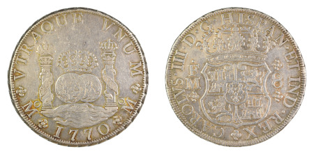 Mexico 1770 Mo FM, 8 Reales, Charles III, in very fine condition
