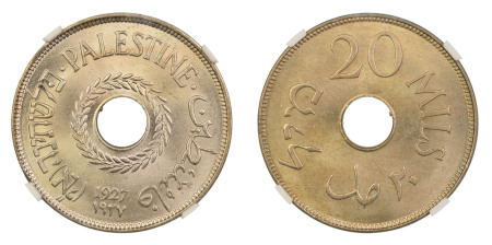 Palestine 1927, 20 Mils. Graded MS 65 by NGC. 