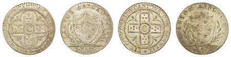 Switzerland  1826, 1 Batz, 2 coin lot in Extra Fine condition