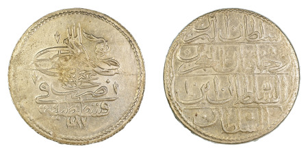 Turkey 1187, 20 lota, in Almost Uncirculated condition