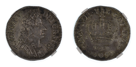 Denmark 1693, Marck. With Value. Graded AU 50 by NGC. - the highest graded.