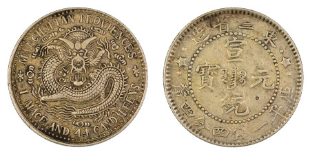 China ND Ca. 1911, 20 Cents, in Almost Extra Fine condition