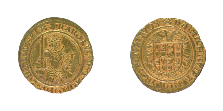 Belgium, Spanish Netherlands 1506-55, Charles V of Spain, Florin d'Or. Graded AU 5361 by NGC