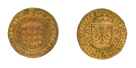 Belgium, Spanish Netherlands 1506-55, Charles V of Spain, 1/2 Real d'Or. Graded AU 58 by NGC