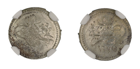 Egypt AH1277//8, 10 Para. Graded MS 66 by NGC. 