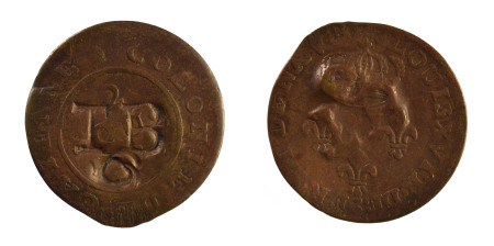 Tobago ND (1798), 1 1/2 Pence (Black Dog), in VF condition
