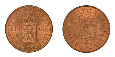 Netherlands East Indies CU 2.5 Cents. 1945P