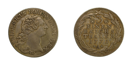 Germany, Prussia 1771 A, 1/3 Thaler, in VF-EF condition