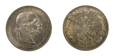 Austria 1900, 5 Corona, in AU condition