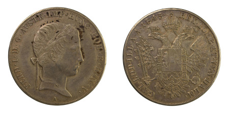 Austria 1845 A, Thaler, in EF details condition - cleaned