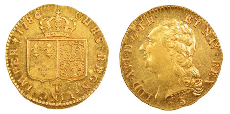 France 1786T (Au) Louis XVI, Louis d'Or, Nantes. Graded MS61 by NGC