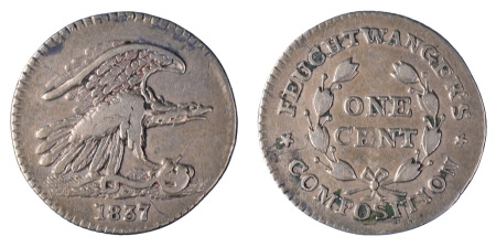 USA 1837 Ni Feuchtwanger 1 Cent