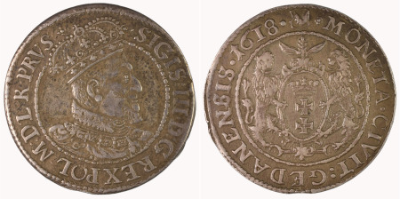 Danzig 1618 (Ag) ¼ Thaler (Orte) Sigmund III