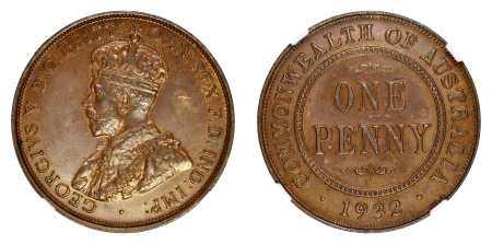 Australia 1932 Cu Penny, George V