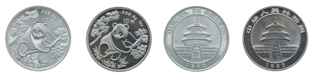 China, 1992, 1 ounce silver Panda (10 Yuan), in choice BU condition