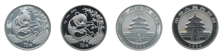 China, 1994, 1 ounce silver Panda (10 Yuan), in choice BU condition