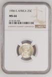 British East Africa 1906 25 Cents. Graded MS 66 by NGC.